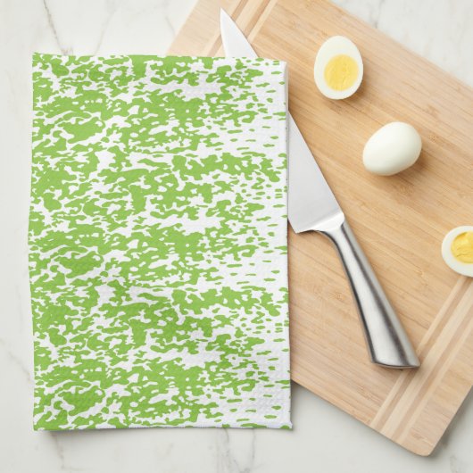 Grunge Lime Green Pattern - Summer Abstract Decor キッチンタオル (四つ折り)