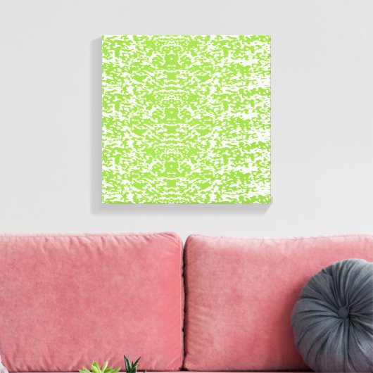 Grunge Lime Green Pattern - Summer Abstract Decor キャンバスプリント (インサイチュ (リビング))