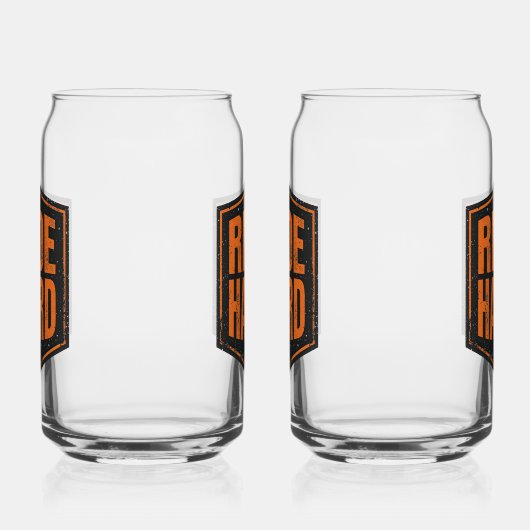 Grunge Motorcycle "Ride Hard" Shield ガラス缶 (左)