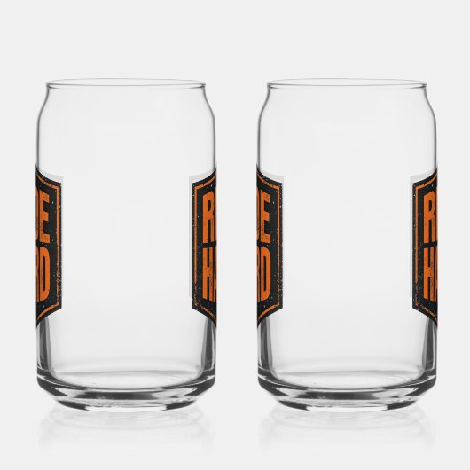 Grunge Motorcycle "Ride Hard" Shield ガラス缶 (右)