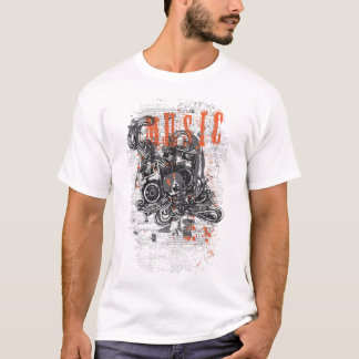 Grunge Music Chaos - Urban Skull Design Tシャツ