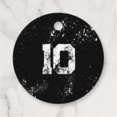 Grunge Paint Splatter Black & White Birthday フェイバータグ (裏面)