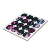 Grunge Polka Dot Pink Noir Circle Black Abstract. タイル (側面)