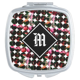 Grunge polka dots Black Red White Abstract.