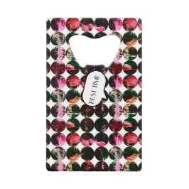 Grunge polka dots Black Red White Abstract. クレジットカード栓抜き