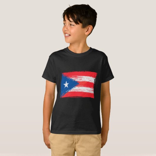 Grunge Puerto Rican flag Tシャツ (正面フル)