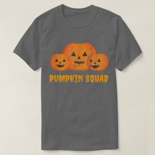 Grunge Pumpkin Squad Design Halloween Jack O Lante Tシャツ (デザイン正面)