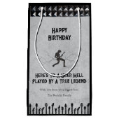 Grunge Silver Musician Happy Birthday スモールペーパーバッグ (正面)