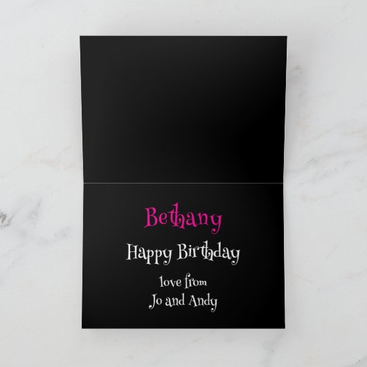 Grunge Skulls and Roses Goth Birthday カード (内部)