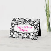 Grunge Skulls and Roses Goth Birthday カード (正面)