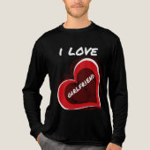 Grunge Style I Love My Girlfriend Heart Design トライブレンドＴシャツ (正面)