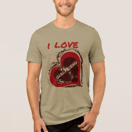 Grunge Style I Love My Girlfriend Heart Design トライブレンドＴシャツ
