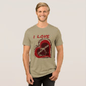 Grunge Style I Love My Girlfriend Heart Design トライブレンドＴシャツ (正面全面)
