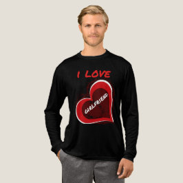 Grunge Style I Love My Girlfriend Heart Design トライブレンドＴシャツ