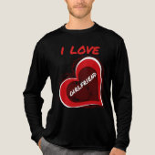 Grunge Style I Love My Girlfriend Heart Design トライブレンドＴシャツ (正面)