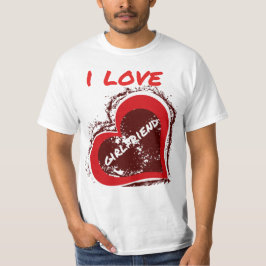 Grunge Style I Love My Girlfriend Heart Design Tシャツ