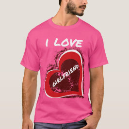Grunge Style I Love My Girlfriend Heart Design Tシャツ