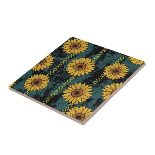 Grunge Sunflower & Chain Stripe タイル (側面)