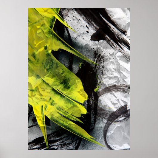 Grunge texture expressive brush strokes ポスター (正面)