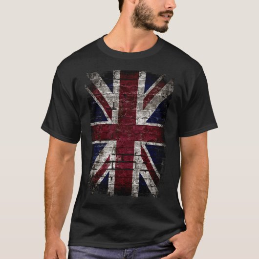 Grunge UK Flag, Great Britain, Punk Style Distress Tシャツ (正面)