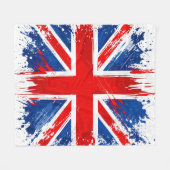 Grunge UK Flag Throw Blanket フリースブランケット (正面(横))