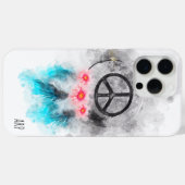 *~* Grunge Watercolor Peace Sign Feathers Flowers Case-Mate iPhoneケース (裏面 (横))
