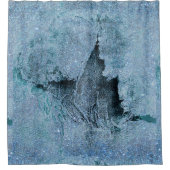 grungyグリッターデニム シャワーカーテン (正面)