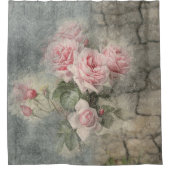 GRUNGYバラ-ヴィンテージ花 シャワーカーテン (正面)