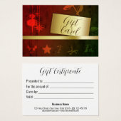 grungyヴィンテージ金ゴールドクリスマスプレゼント証明書 (正面&裏面)