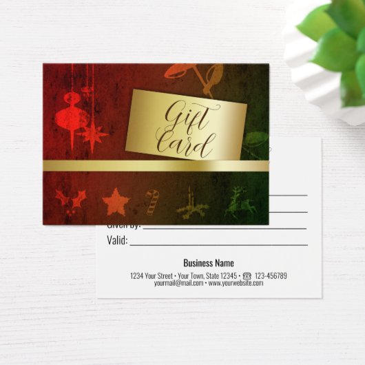 grungyヴィンテージ金ゴールドクリスマスプレゼント証明書 (デスク)