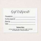 grungyヴィンテージ金ゴールドクリスマスプレゼント証明書 (裏面)