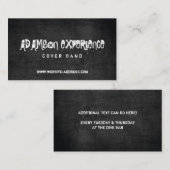Grungy Black Chalkboard Business Card for Band/DJs 名刺 (正面/裏面)