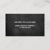 Grungy Black Chalkboard Business Card for Band/DJs 名刺 (裏面)