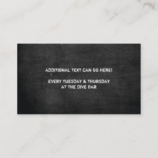 Grungy Black Chalkboard Business Card for Band/DJs 名刺 (裏面)