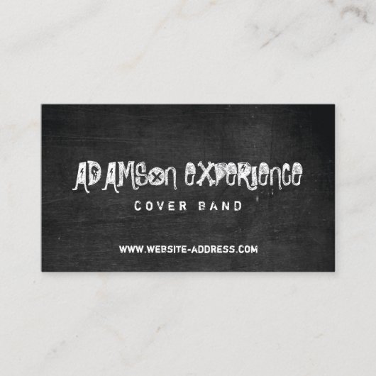 Grungy Black Chalkboard Business Card for Band/DJs 名刺 (正面)