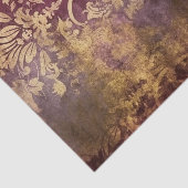 Grungy Burgundy Wine and Gold Damask Pattern 薄葉紙 (詳細)