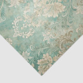 Grungy Damask Pattern in Shades of Teal Blues 薄葉紙 (詳細)