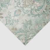 Grungy Damask Pattern in Shades of Teal Green 薄葉紙 (詳細)