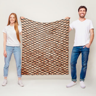 Grungy Fishnetsテクスチャフリースブランケット フリースブランケット