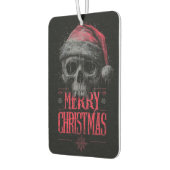 Grungy Gothic Skull Wearing a Distressed Santa Hat カーエアーフレッシュナー (左)