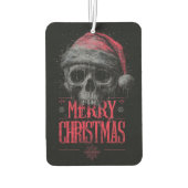 Grungy Gothic Skull Wearing a Distressed Santa Hat カーエアーフレッシュナー (裏面)