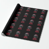 Grungy Gothic Skull Wearing a Distressed Santa Hat ラッピングペーパー (アンロールド)