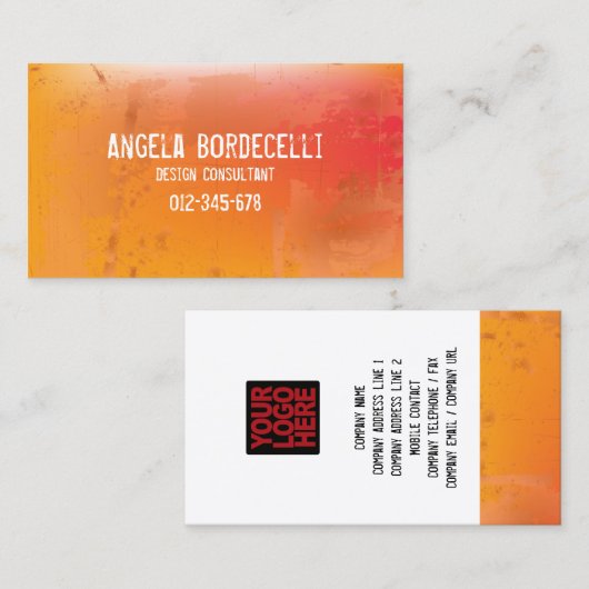 Grungy Misproject Orange名刺 名刺 (正面/裏面)