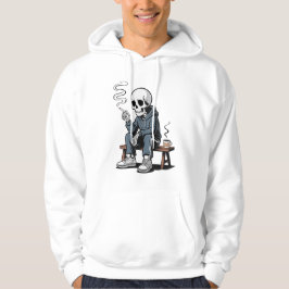 Grungy Skeleton in Hoodie Graphic Art  パーカ