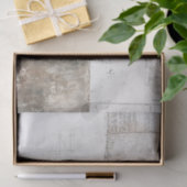 Grungy White Painted Ephemera Newsprint Collage 薄葉紙 (ギフト)