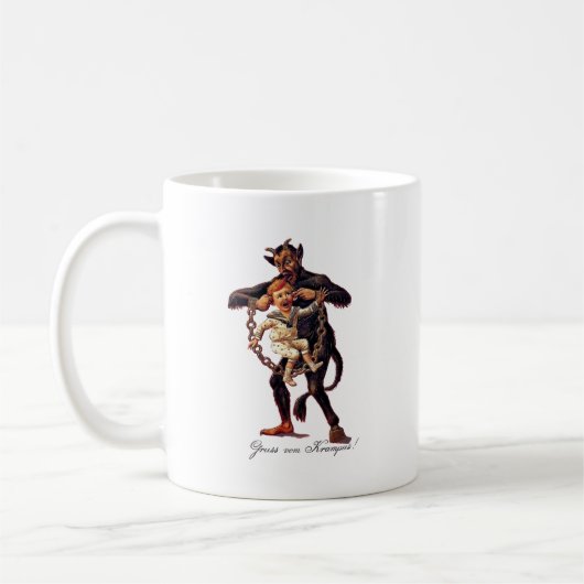 Grussのvom (挨拶からの) Krampus コーヒーマグカップ (左)
