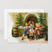 GrussフォンMunchen、ドイツのクリスマス1907年 シーズンポストカード (正面/裏面)