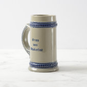 Gruss vomオクトーバーフェスト、飲酒中に作業なし ビールジョッキ (正面左)