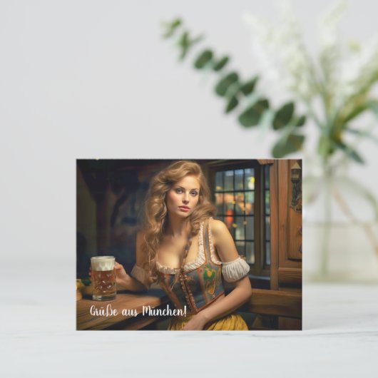 Grüße aus München! Bierzeltstimmung ポストカード (スタンド正面)