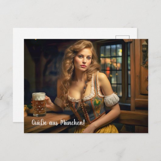 Grüße aus München! Bierzeltstimmung ポストカード (正面/裏面)